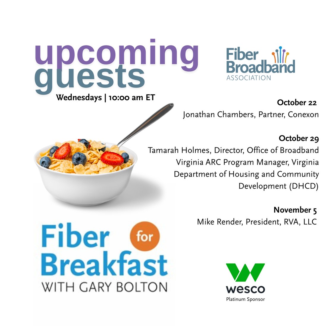 Upcoming FFB Guests 1016