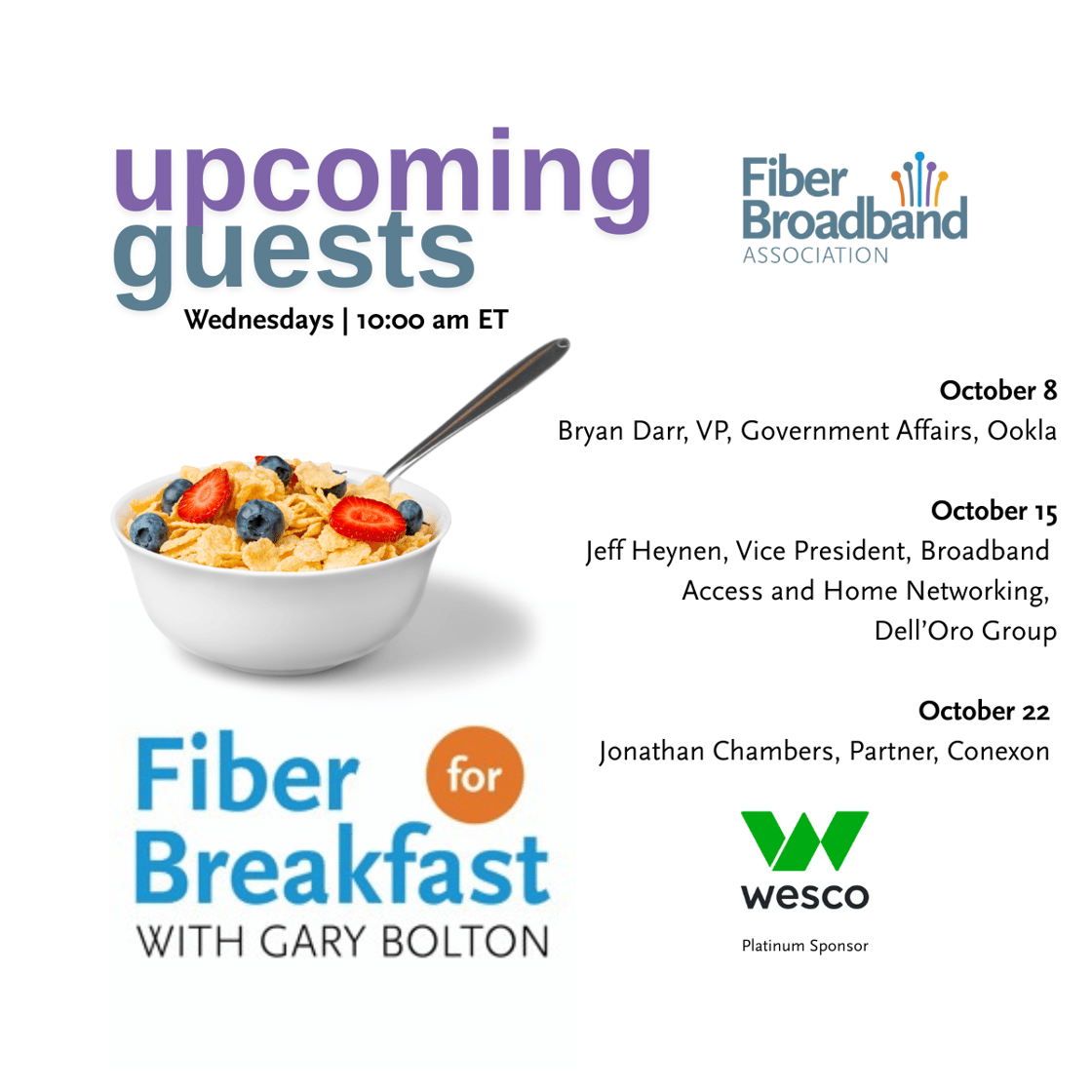 Upcoming FFB Guests 102