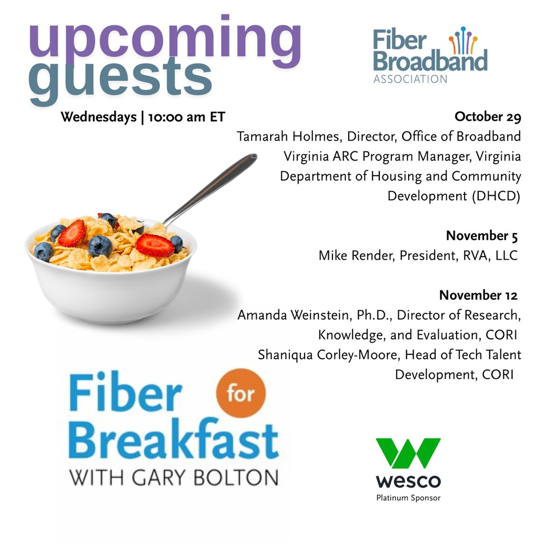 Upcoming FFB Guests 1023