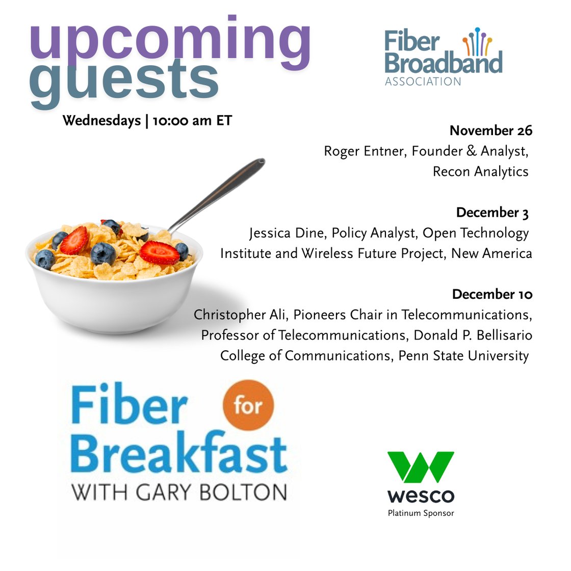 Upcoming FFB Guests 1120