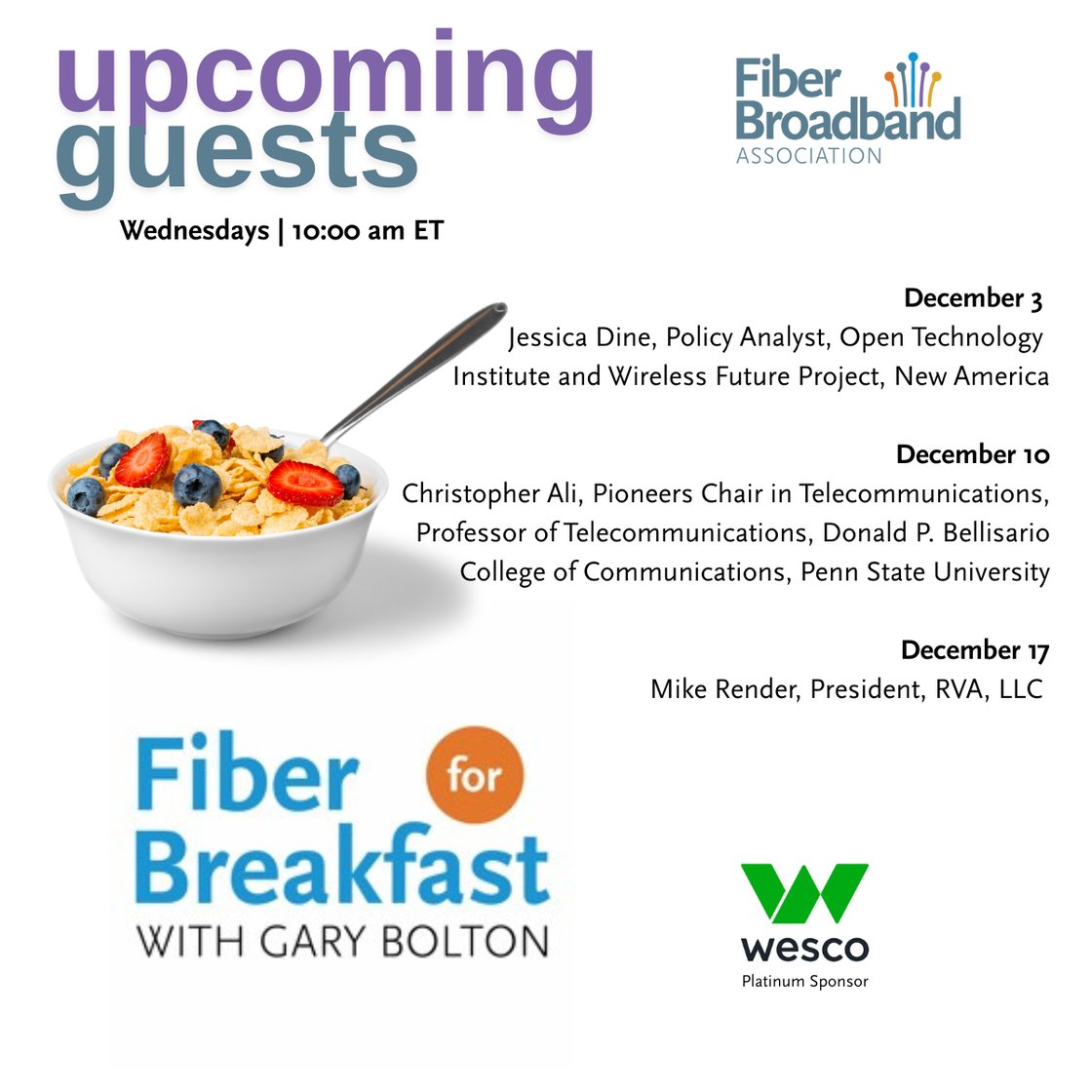 Upcoming FFB Guests 1127