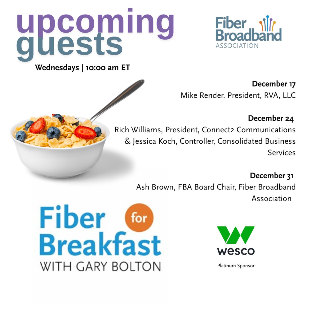 Upcoming FFB Guests 1211