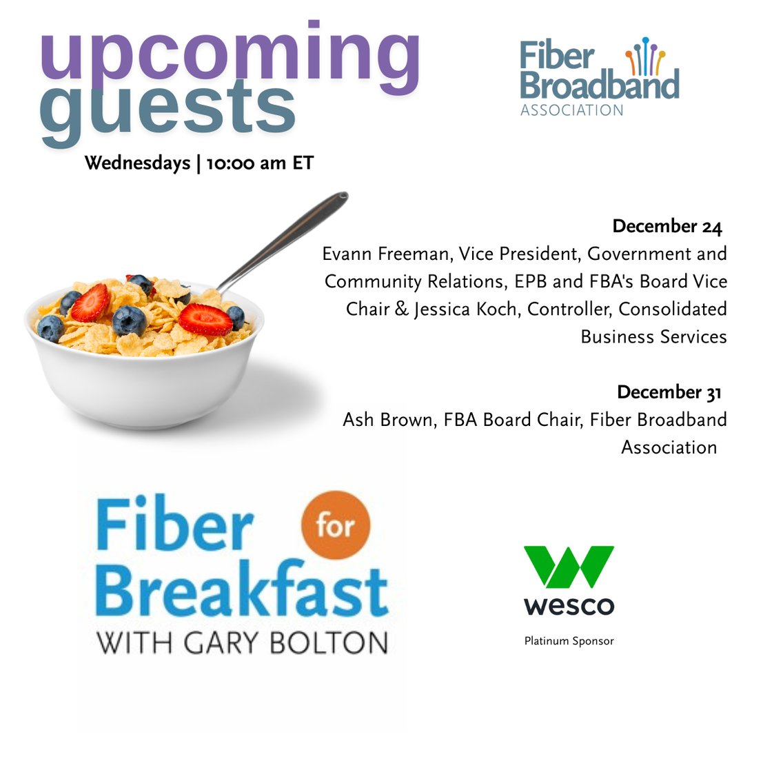 Upcoming FFB Guests 1218