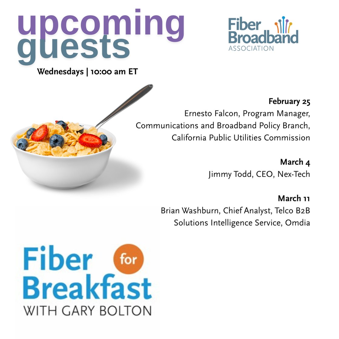 Upcoming FFB Guests 219