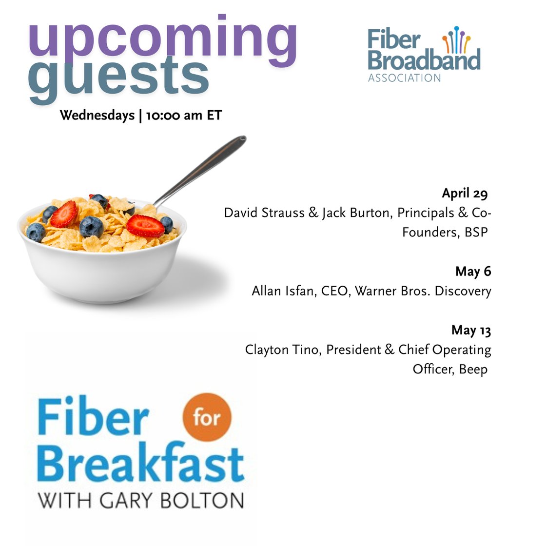 Upcoming FFB Guests 423