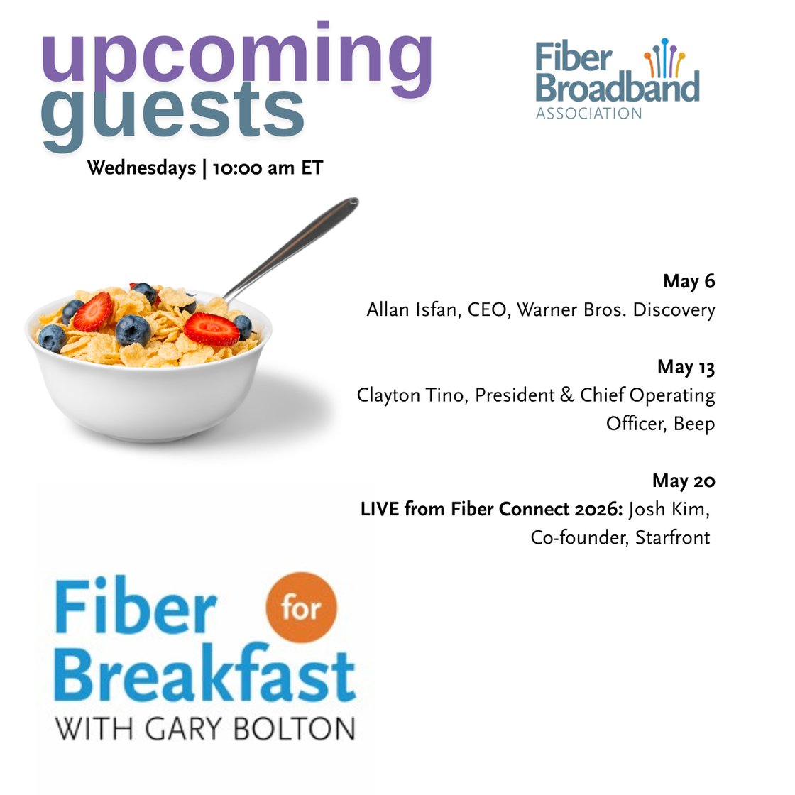Upcoming FFB Guests 430
