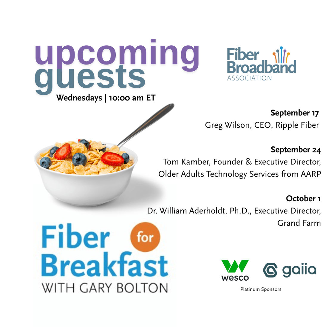 Upcoming FFB Guests 911