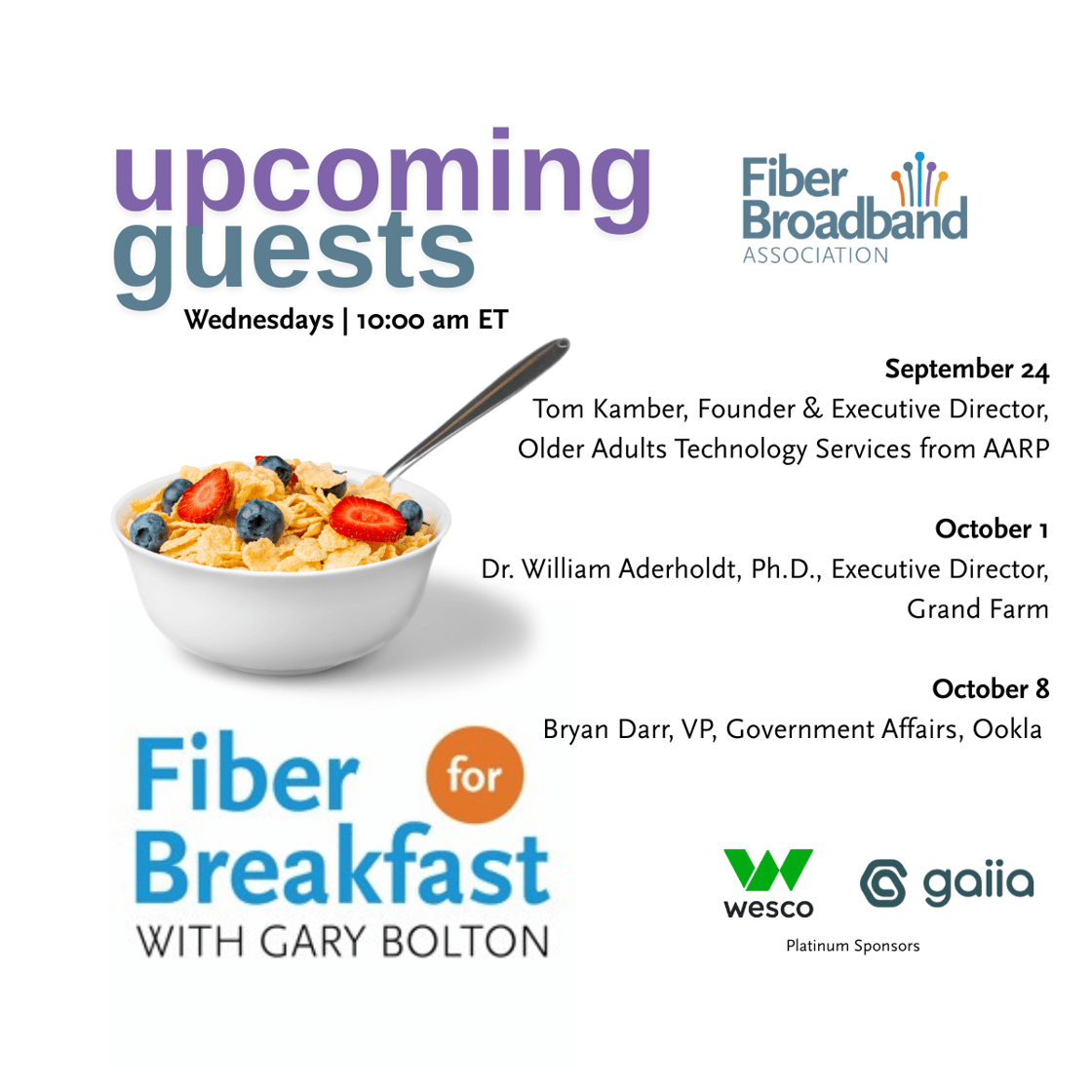 Upcoming FFB Guests 918