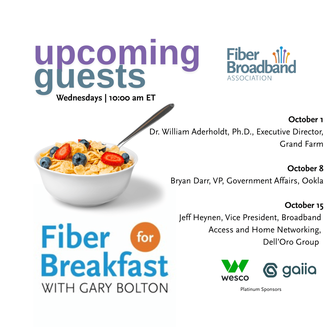 Upcoming FFB Guests 925